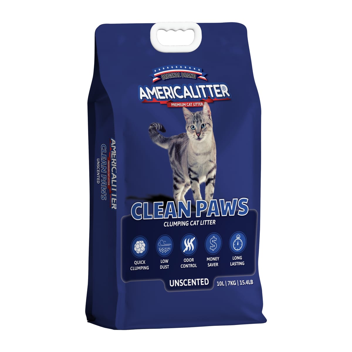 Arena sanitaria aglomerante Clean Paws de grano grueso, 7 kg