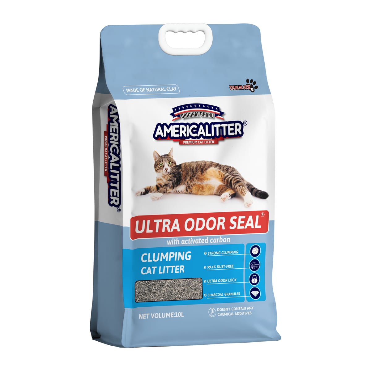 Arena sanitaria aglomerante Ultra Odor Seal con carbón activado, 7 kg