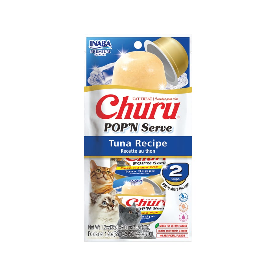 Complemento húmedo en copa Churu Pop'n Serve de atún, 2 copas