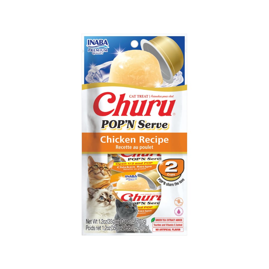Complemento húmedo en copa Churu Pop'n Serve de pollo, 2 copas
