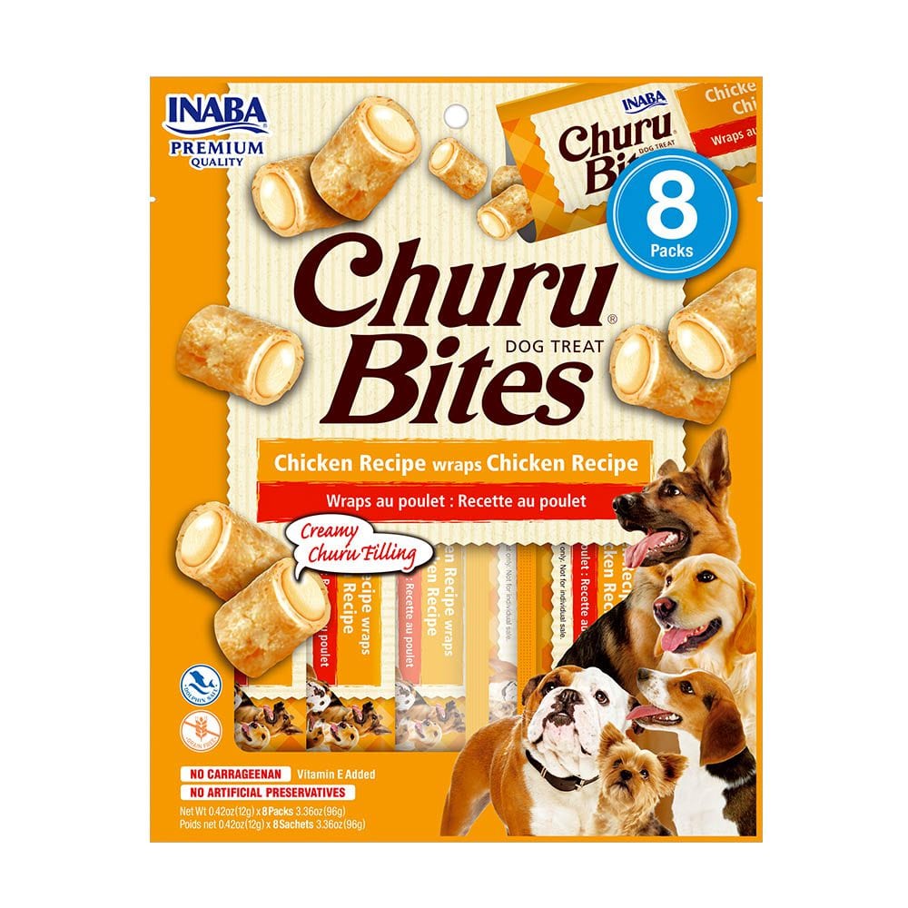 Bocados rellenos Dog Churu Bites de pollo, 8 sobres