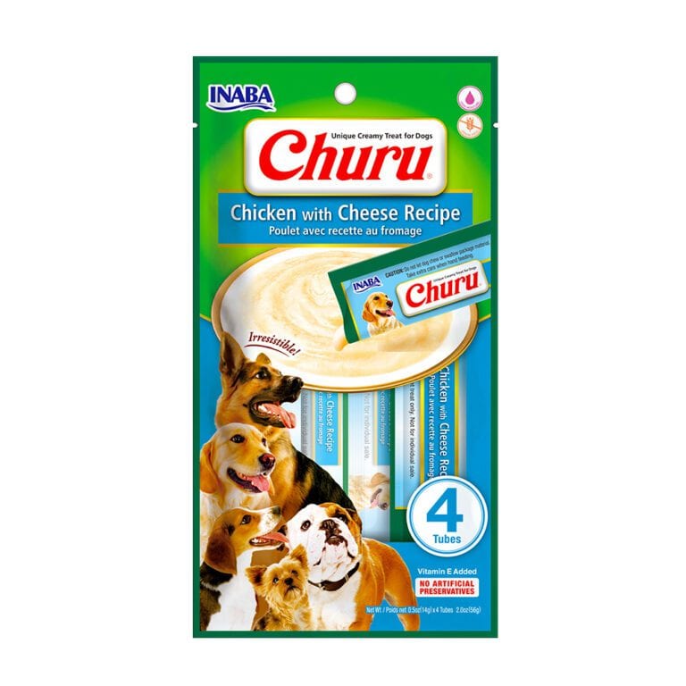 Snack cremoso Dog Churu de pollo con queso, 4 tubos